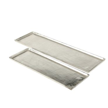 Dekotablett Junies L.74/94 B.25/28 cm Aluminium Silber 2er Set