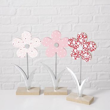 Dekoaufsteller Fleuri Blume Mdf Rosa H 30cm Stückpreis