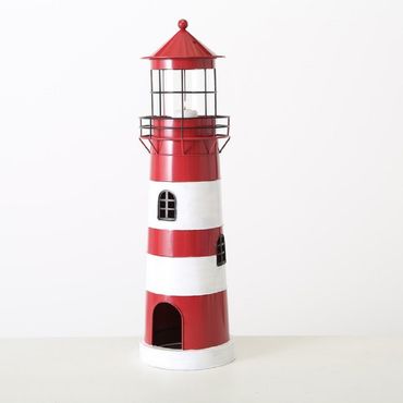Kerzenlaterne Leuchtturm H.64 Ø.19 cm rot schwarz weiß Stückpreis

