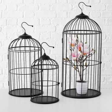 Deko Vogelkäfig Metall schwarz Höhe 44 cm - Stückpreis