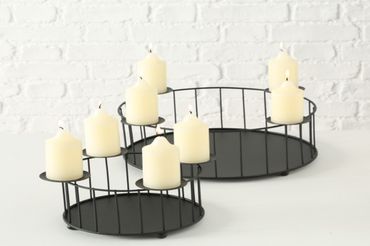 Kerzenleuchter Adventskranz Metall 26-28 cm schwarz 2er Set