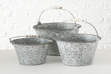 Deko Eimer Pflanzeimer Cielo Metall Zink klein