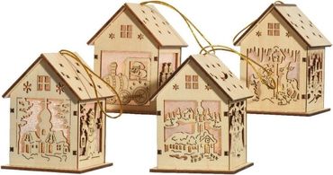 LED Holz Haus Batterie betrieben