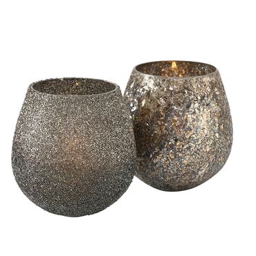 Windlicht Plato H 18 cm bronze Glas lackiert Stückpreis