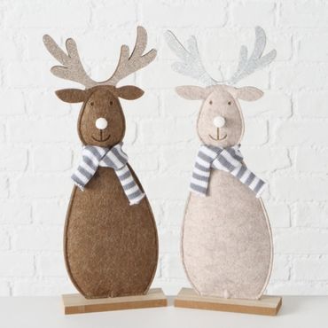 Deko Figur Elch Rentier Polyester H 40 cm beige oder braun Stückpreis
