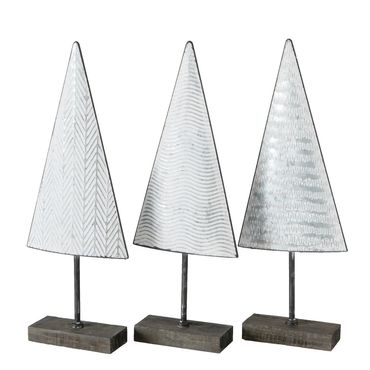 Dekoaufsteller Nauders Baum 3 sortiert Zink H.53 cm weiß Stückpreis