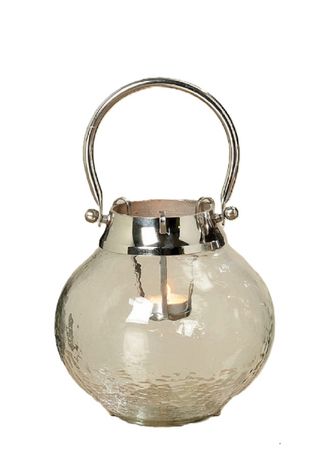 Windlicht Teelicht Glas klar Henkel zum Hängen H ca. 20 cm