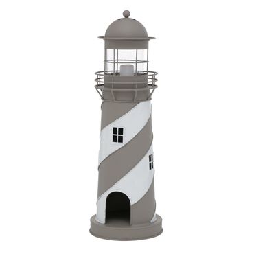 Kerzenlaterne Amrum Leuchtturm H.48 Ø.16 cm grau weiß Stückpreis