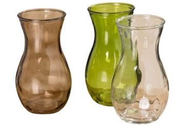Vase Criso H.23cm Glas lackiert grün braun klar 3er Set