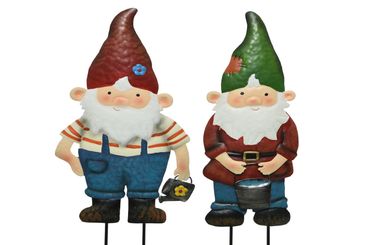 Zwerg Gartendeko Eisen Gartenzwerg Zierspieße Gartenstecker 2er Set