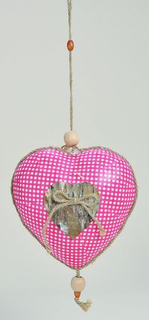 Herz,Dekoherz zum Hängen,rot-weiß18 cm,Landhaus,NEU