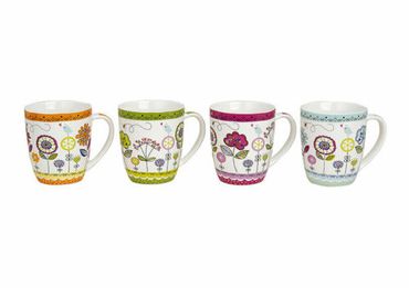 Kaffeetassen Porzellan Blumendekor 350 ml Stück