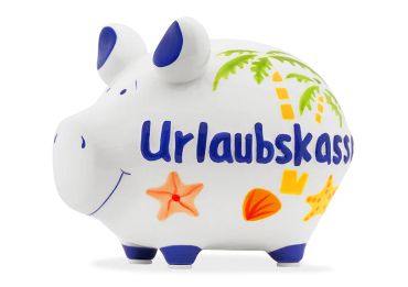 KCG Sparschwein "Urlaubskasse" Keramik, Bunt (B/H/T) 12x9x9cm