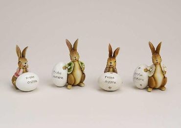 Osterhase Ostern Deko Osterhasen Osterei Hase Ostereier Osterhase mit Osterei Osterhasen grüne Jacke