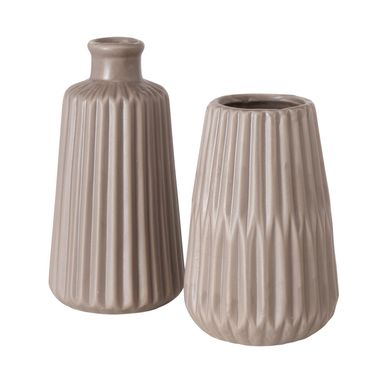 Vase Blumenvase Porzellan Esko braun H 18 cm 2er Set