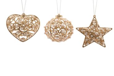 Baumschmuck Christbaumschmuck Perlen Weihnachtskugeln Herz Kugel Stern