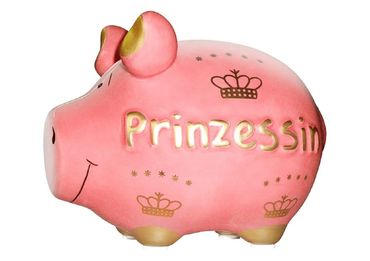 KCG Spardose Kleinschwein Prinzessin, Keramik, 12,5x9x9 cm