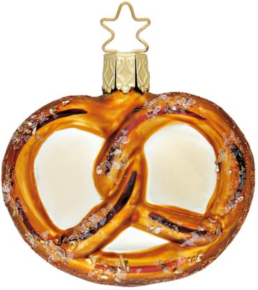 Christbaumschmuck  Brezel Glas 6 cm kupfer