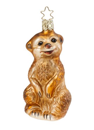 Christbaumschmuck Erdmännchen Glas 10 cm kupfer
