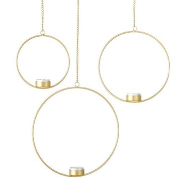 Teelichthalter Rumba  Ø 15-25cm gold Eisen 3 teilig