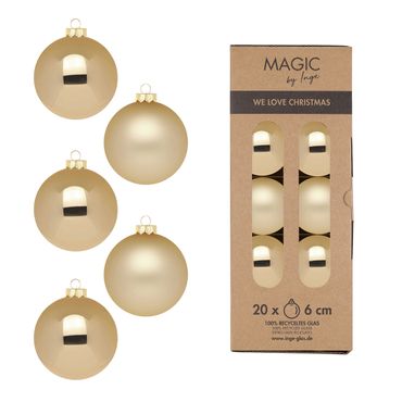 Christbaumkugeln Weihnachtskugeln Glas Ø 6 cm 20 Stück brokatgold