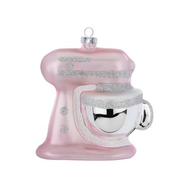 Christbaumschmuck Küchenmaschine Glas 10 cm rose