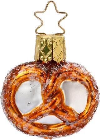 Christbaumschmuck Mini Laugenbrezel Glas 4 cm braun