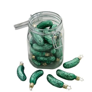 Christbaumschmuck Eingemachte Gurken Glas 7,5 cm grün
