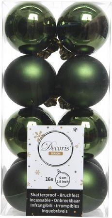Christbaumkugeln Weihnachtskugeln bruchfest Ø 4 cm 16 Stück grün