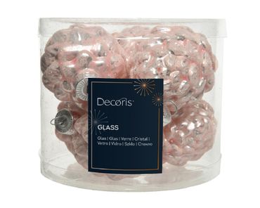 Christbaumschmuck Zapfen Glas Ø 5 cm Länge 7 cm 6 Stück rosa