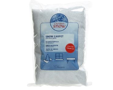 Schneeteppich Polyester Silberglitter L.120cm B.80cm H.1cm weiß/silber