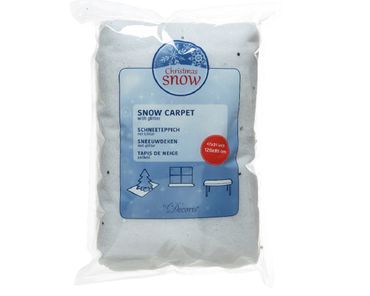 Schneeteppich Polyester Glitter L.120cm B.80cm H.1cm weiss/silber