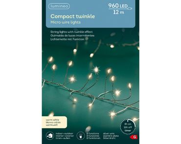 Micro LED Compact Twinkle Effekt L.1200cm 960L silber/warmes weiss