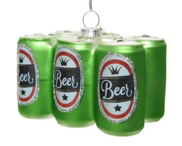 Christbaumschmuck Bierdosen Glas 9 cm grün
