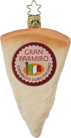 Christbaumschmuck Käse Parmesan Glas 11,5 cm crene