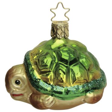 Christbaumschmuck Schildkröten Baby Glas 7 cm grün