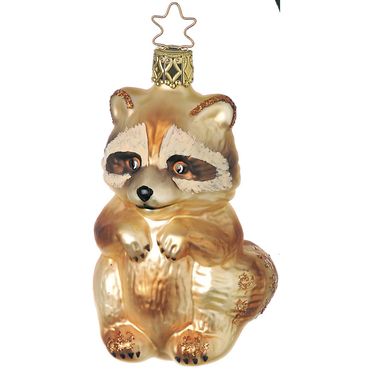 Christbaumschmuck Waschbär Glas 9cm braun