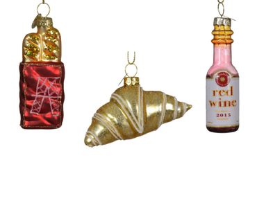Christbaumschmuck Französische Delikatessen Glas 6 cm rot 