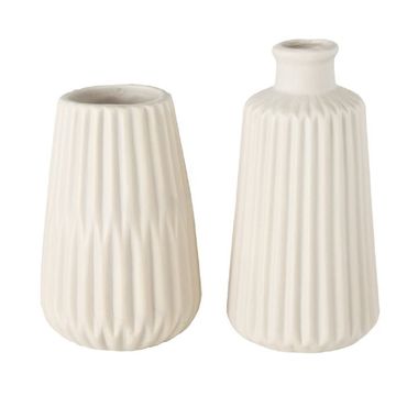 Vase Blumenvase Porzellan Esko beige H 17 cm 2er Set