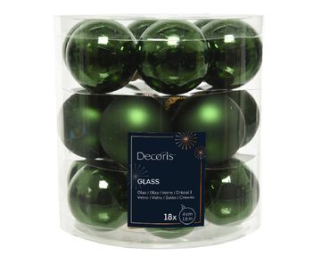 Christbaumkugeln Weihnachtskugeln Glas Ø 4 cm grün matt/glanz 18 Stück