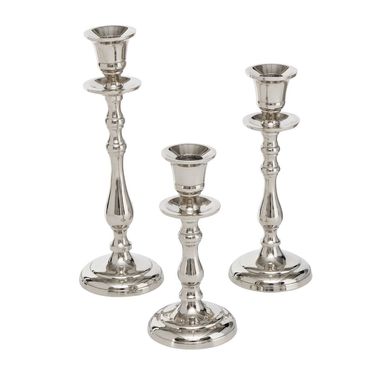 Kerzenleuchter Vico Kerzenständer Metall 3teilig H 23 cm silber
