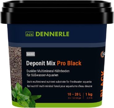 Dennerle Nano Deponit Mix Pro Black, 1kg - dunkler Nährboden