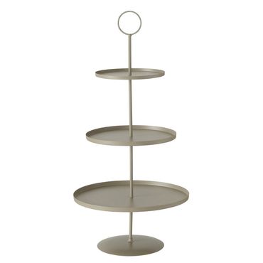 Etagere Samona 3 Ebenen Eisen H 60cm Ø 30cm beige