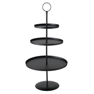 Etagere Samona 3 Ebenen Eisen H 60cm Ø 30cm schwarz