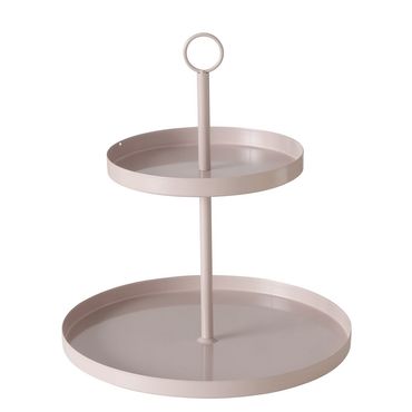 Etagere Samina 2 Ebenen Eisen H 33cm Ø 30cm beige