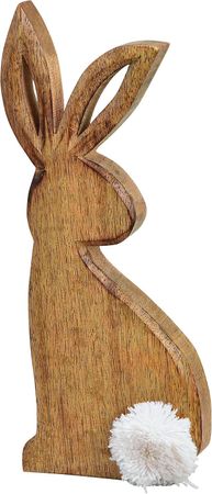 Dekoaufsteller Hase Holz natur  H/B/T 10/2/25 cm