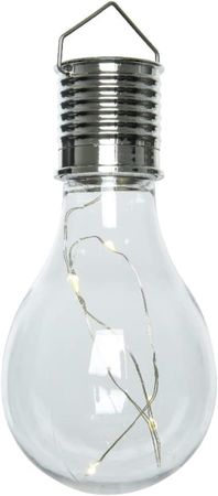 Solar Birne plastik Dauerbetrieb Ø8cm H.14cm transparent 6 Stück