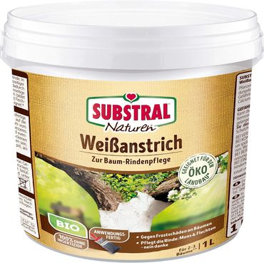 Naturen Bio Weißanstrich, 1 Liter, Baumanstrich zum Weißen von Bäumen
