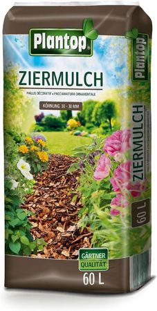 Plantop Ziermulch Bodenhilfsstoff, 60 Liter  Körnung 10 - 30 mm