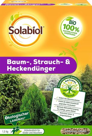 Solabiol Baum-, Strauch & Heckendünger mit Wurzelstimulator 1,5 kg